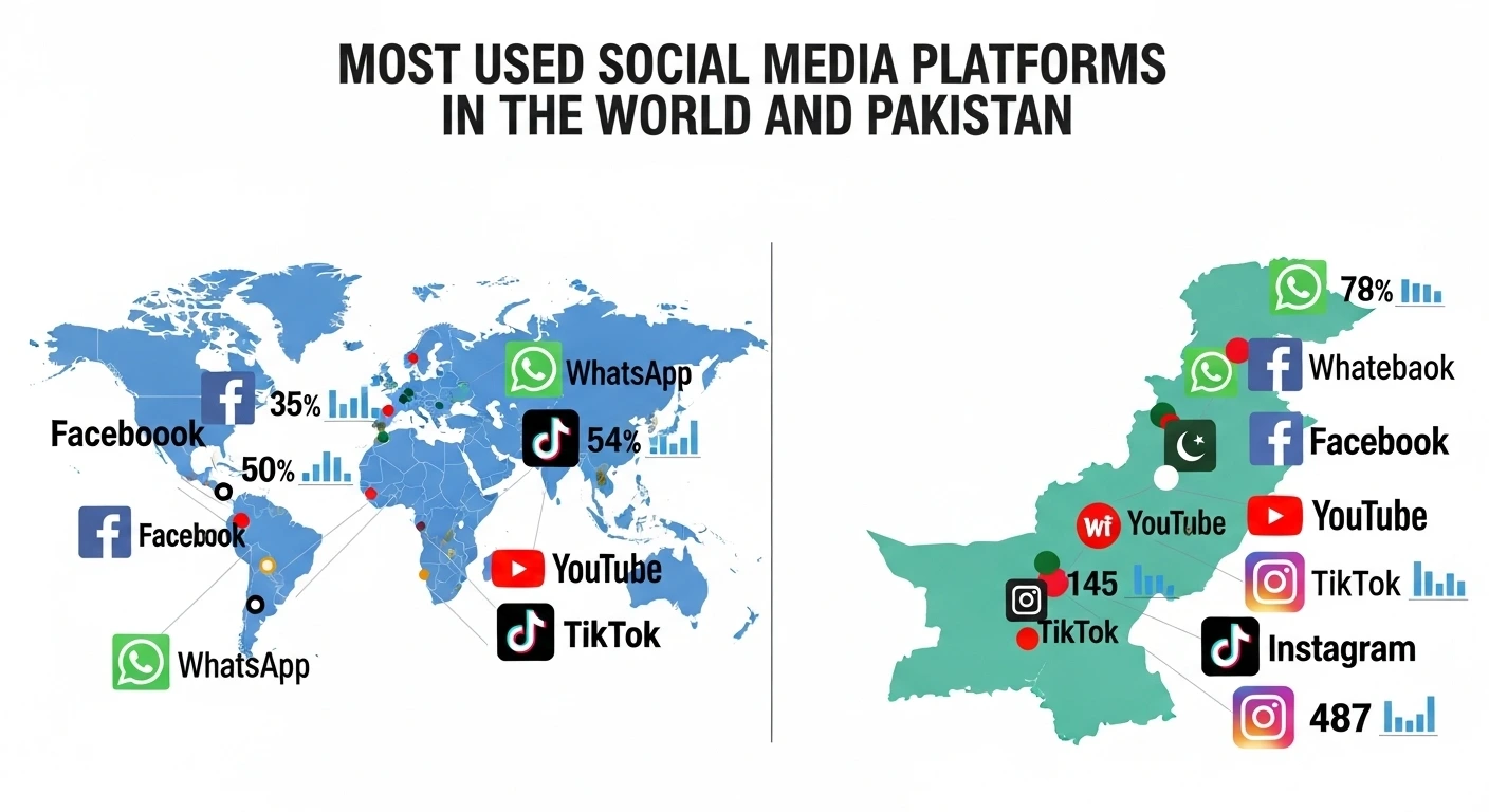 Top 5 Most Used Social Media Platforms In The World And Pakistan
